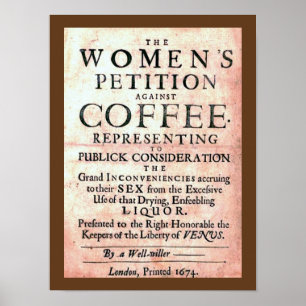 ヴィンテージ1674女性のコーヒープリント反対 ポスター