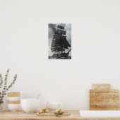 ヴィンテージ17世紀黒船満帆 ポスター (キッチン)