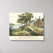 ヴィンテージ1732ジョージワシントンの生家 キャンバスプリント (正面)