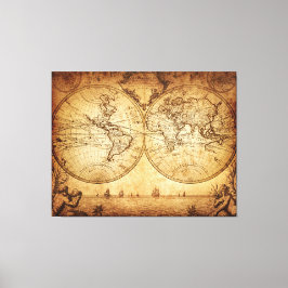 ヴィンテージ1773ワールドマップウォールアート キャンバスプリント