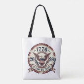 ヴィンテージ1776イーグルバッジ愛国 トートバッグ (裏面)