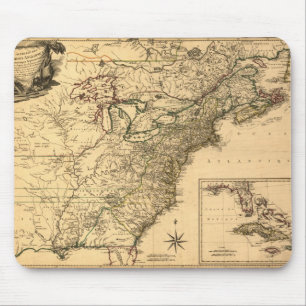 ヴィンテージ1777のPhelippeaux著アメリカのコロニーの地図 マウスパッド