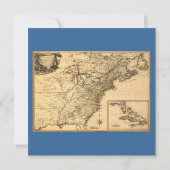 ヴィンテージ1777のPhelippeaux著アメリカのコロニーの地図 招待状 (裏面)