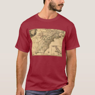 ヴィンテージ1777のPhelippeaux著アメリカのコロニーの地図 Tシャツ