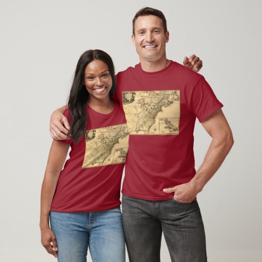 ヴィンテージ1777のPhelippeaux著アメリカのコロニーの地図 Tシャツ (ユニセックス)