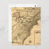 ヴィンテージ1777アメリカ植民地の地図Phelippeaux ポストカード (正面/裏面)