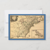 ヴィンテージ1777アメリカ植民地地図(Phelippeaux) 招待状 (裏面)