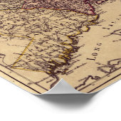 ヴィンテージ1796コネチカットの地図 ポスター (角)