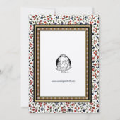 ヴィンテージ18世紀エレガントインディアン結婚フローラ 招待状 (裏面)