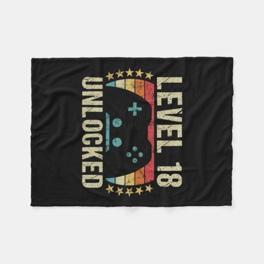 ヴィンテージ18誕生日ギフト18歳の男の子ガールガ フリースブランケット (正面(横))