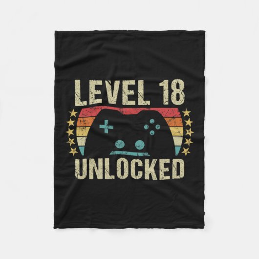 ヴィンテージ18誕生日ギフト18歳の男の子ガールガ フリースブランケット (正面)