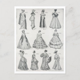 ヴィンテージ1800年代の女性のファッション ポストカード