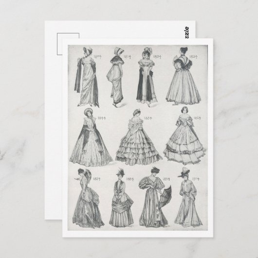 ヴィンテージ1800年代の女性のファッション ポストカード (正面/裏面)