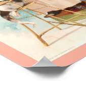 ヴィンテージ1800年代の小さな女の子与え猫のヘアカット ポスター (角)