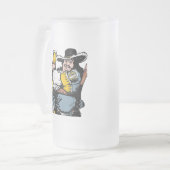 ヴィンテージ1800年代の曇りビールグラス フロストグラスビールジョッキ (正面左)