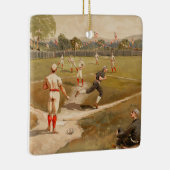 ヴィンテージ1800年代の野球ゲームのクリスマス セラミックオーナメント (右)