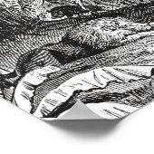 ヴィンテージ1800年代アフリカ動物イラストレーション動物 ポスター (角)