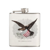 ヴィンテージ1800年代アメリカワシ鳥イラストレーション フラスク (正面)