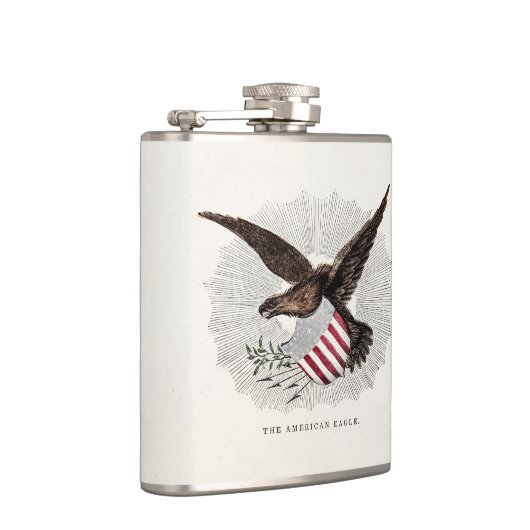 ヴィンテージ1800年代アメリカワシ鳥イラストレーション フラスク (右)