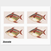 ヴィンテージ1800年代オッパ熱帯魚スポーツのスケッチ 長方形シール (シート)