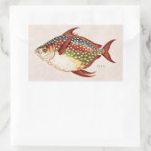 ヴィンテージ1800年代オッパ熱帯魚スポーツのスケッチ 長方形シール (バッグ)