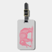 ヴィンテージ1800年代ゾウの上のピンクのゾウ ラゲッジタグ (正面縦)