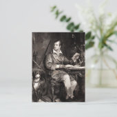 ヴィンテージ1800年代バイロン卿ポートレートビクトリアン詩人 ポストカード (スタンド正面)