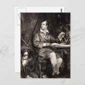 ヴィンテージ1800年代バイロン卿ポートレートビクトリアン詩人 ポストカード (正面/裏面)