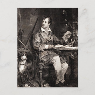 ヴィンテージ1800年代バイロン卿ポートレートビクトリアン詩人 ポストカード