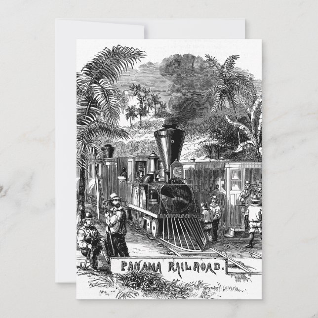 ヴィンテージ1800年代パナマ運河の鉄道テンプレート (正面)