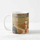 ヴィンテージ1800年代ベースボールゲーム コーヒーマグカップ (左)