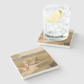 ヴィンテージ1800年代ベースボールゲーム ストーンコースター (横)