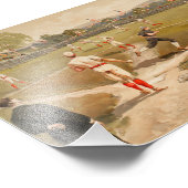 ヴィンテージ1800年代ベースボールゲーム フォトプリント            (角)