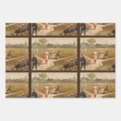 ヴィンテージ1800年代ベースボールゲーム ラッピングペーパーシート