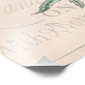 ヴィンテージ1800年代レッドフラワーボタニーチンクフォイル フォトプリント            (角)