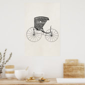 ヴィンテージ1800sアンティークキャリッジ乳母車カートコーチ ポスター (キッチン)