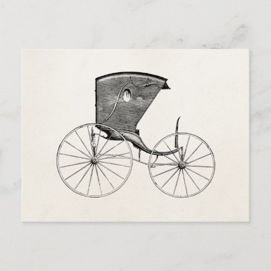ヴィンテージ1800sアンティークキャリッジ乳母車カートコーチ ポストカード (正面)