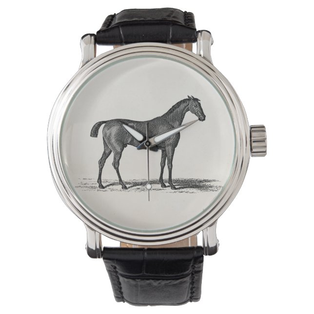 ヴィンテージ1800sイングリッシュレースホース – レーシングホース 腕時計 (正面)
