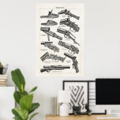 ヴィンテージ1800sショットガンアンティーク銃の古いライフル ポスター (ホームオフィス)