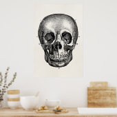 ヴィンテージ1800sスカルレトロスカルスケルトン ポスター (キッチン)