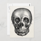 ヴィンテージ1800sスカルレトロスカルスケルトン ポストカード (正面/裏面)