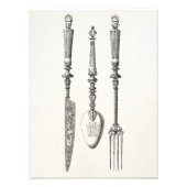 ヴィンテージ1800sナイフフォークスプーンナイフ旧刃物 フォトプリント            (正面)