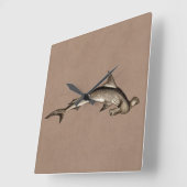 ヴィンテージ1800sハンマーヘッドシャーク古いハンマーヘッド スクエア壁時計 (傾斜)