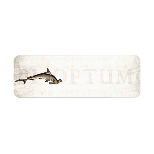 ヴィンテージ1800sハンマーヘッドシャーク古いハンマーヘッド ラベル (正面)