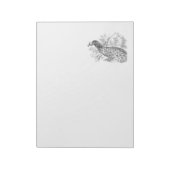 ヴィンテージ1800sレトロ孔雀イラストレーションテンプレート ノートパッド (回転)