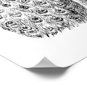ヴィンテージ1800sレトロ孔雀イラストレーションテンプレート ポスター (角)