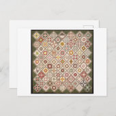 ヴィンテージ1800s友好キルト葉書 ポストカード (正面/裏面)