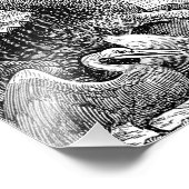 ヴィンテージ1800s恐竜イラストレーション – 恐竜 フォトプリント (角)