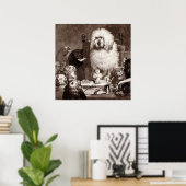 ヴィンテージ1800s犬のテンプレート付きPoodle判事 ポスター (ホームオフィス)