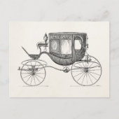 ヴィンテージ1800s車馬描乳母車レトロ車 ポストカード (正面)